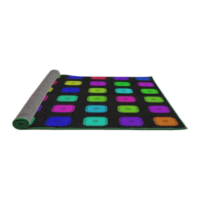 Thickness of Patterned Dark Purple Modern Rug, pat2262