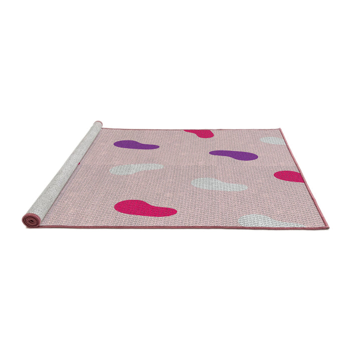 Serging Thickness of Machine Washable Transitional Purple Pink Rug, wshpat2267