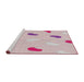 Serging Thickness of Machine Washable Transitional Purple Pink Rug, wshpat2267
