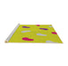 Serging Thickness of Machine Washable Transitional Yellow Rug, wshpat2268