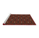 Serging Thickness of Machine Washable Transitional Red Rug, wshpat2272