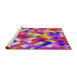 Serging Thickness of Machine Washable Transitional Medium Violet Red Pink Rug, wshpat2273