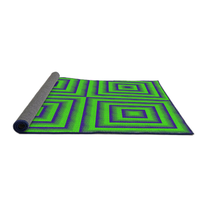 Thickness of Patterned Blue Novelty Rug, pat2287