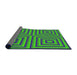 Thickness of Patterned Blue Novelty Rug, pat2287