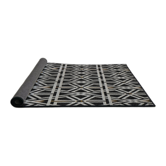 Thickness of Patterned Mid Gray Novelty Rug, pat229