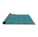 Thickness of Patterned Blue Novelty Rug, pat2290