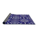 Thickness of Patterned Earth Blue Novelty Rug, pat2291