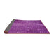 Thickness of Patterned Dark Violet Purple Novelty Rug, pat2298