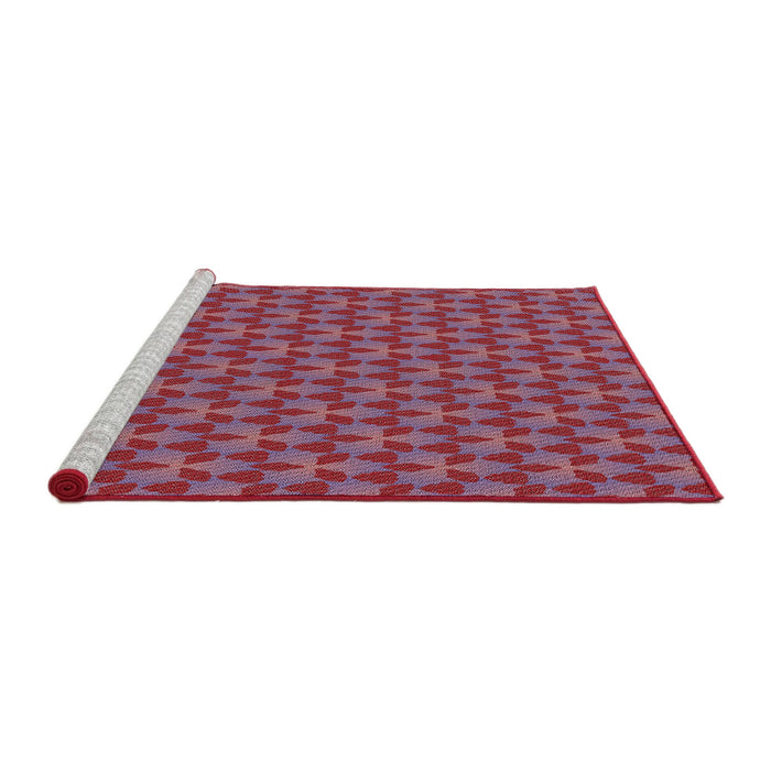 Serging Thickness of Machine Washable Transitional Pale Violet Red Pink Rug, wshpat2300