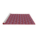 Serging Thickness of Machine Washable Transitional Pale Violet Red Pink Rug, wshpat2300