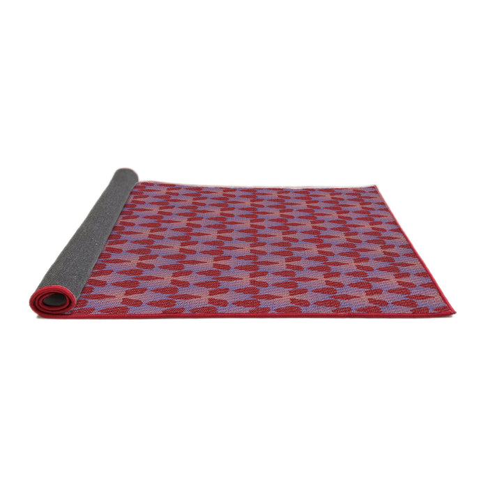 Thickness of Patterned Pale Violet Red Pink Novelty Rug, pat2300