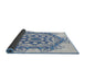 Thickness of Patterned Steel Blue Novelty Rug, pat2304