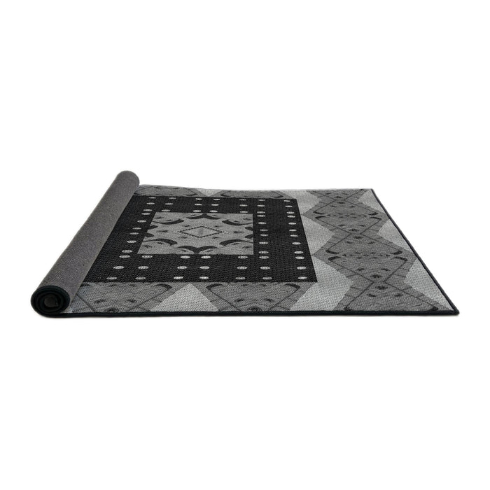 Thickness of Patterned Dark Gray Novelty Rug, pat231