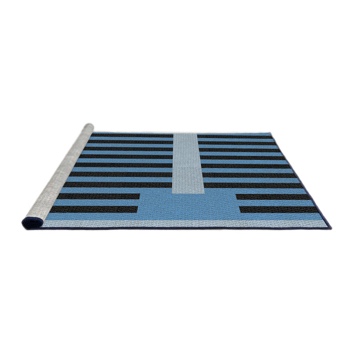 Serging Thickness of Machine Washable Transitional Dark Slate Gray Green Rug, wshpat2310