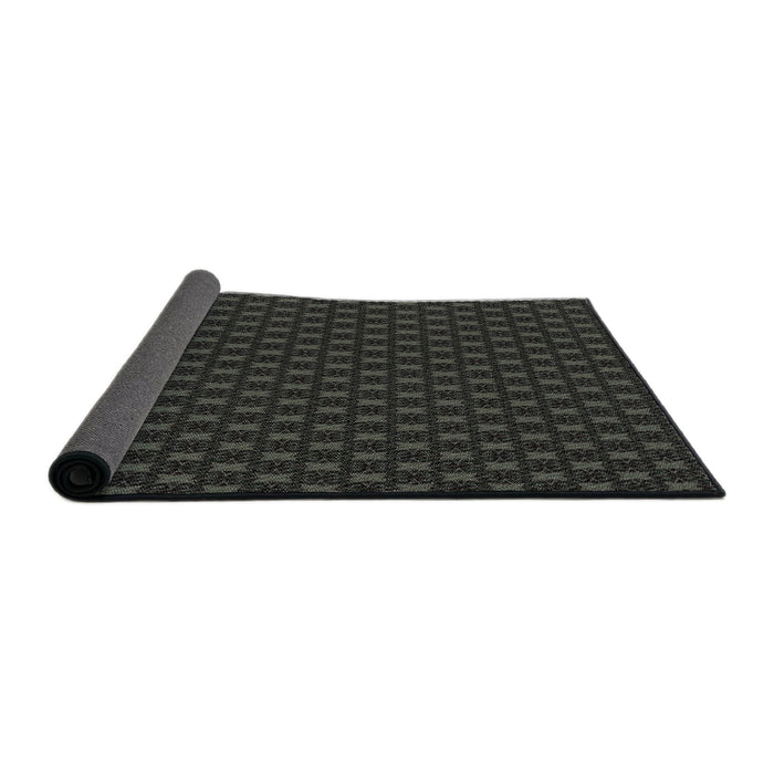 Thickness of Patterned Black Novelty Rug, pat2314