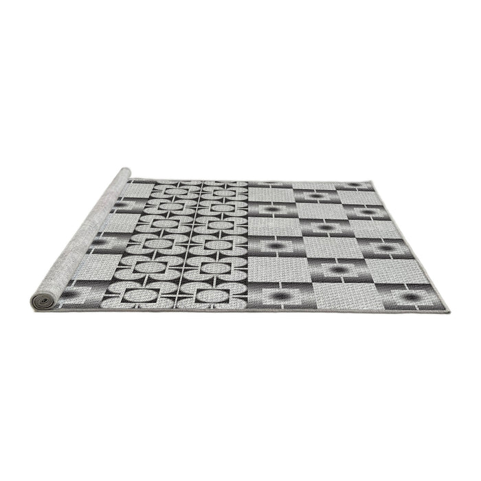 Serging Thickness of Machine Washable Transitional Platinum Gray Rug, wshpat2324