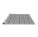 Serging Thickness of Machine Washable Transitional Carbon Gray Rug, wshpat2325