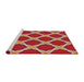 Serging Thickness of Machine Washable Transitional Tangerine Pink Rug, wshpat2327