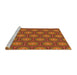 Serging Thickness of Machine Washable Transitional Orange Rug, wshpat2328