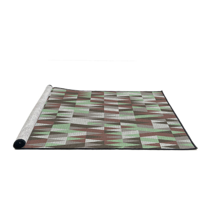 Serging Thickness of Machine Washable Transitional Pale Silver Gray Rug, wshpat2331