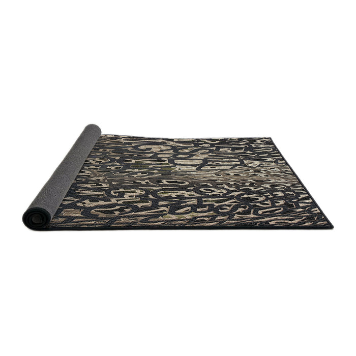 Thickness of Patterned Mid Gray Novelty Rug, pat2334