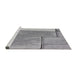 Serging Thickness of Machine Washable Transitional Grey Gray Rug, wshpat2335