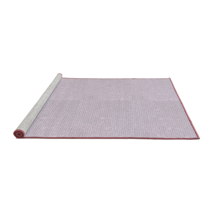 Serging Thickness of Machine Washable Transitional Pink Rug, wshpat2347