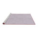 Serging Thickness of Machine Washable Transitional Pink Rug, wshpat2347