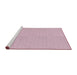 Serging Thickness of Machine Washable Transitional Purple Pink Rug, wshpat2356