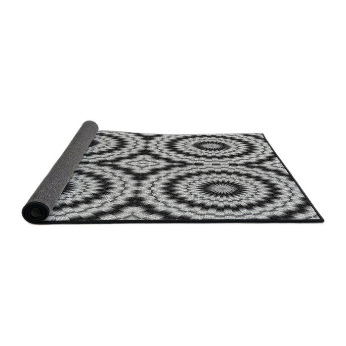 Thickness of Patterned Light Black Novelty Rug, pat2361
