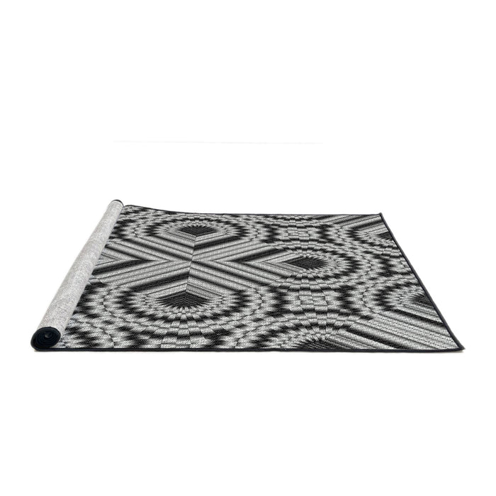Serging Thickness of Machine Washable Transitional Light Black Rug, wshpat2362