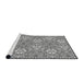 Serging Thickness of Machine Washable Transitional Platinum Gray Rug, wshpat2364