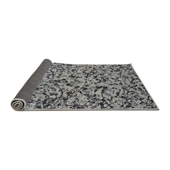 Thickness of Patterned Silver Gray Novelty Rug, pat2365