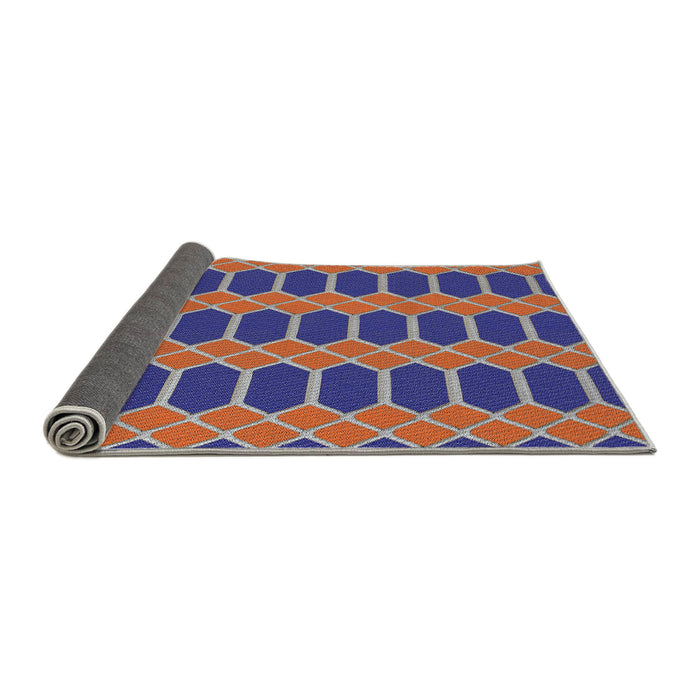 Thickness of Patterned Purple Novelty Rug, pat2369
