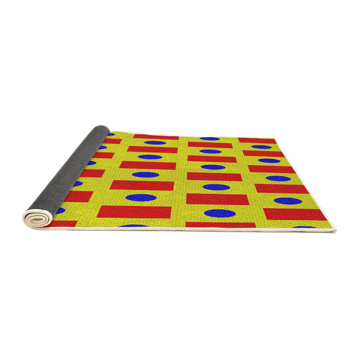 Thickness of Patterned Yellow Novelty Rug, pat2371