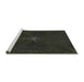 Serging Thickness of Machine Washable Transitional Black Rug, wshpat2372