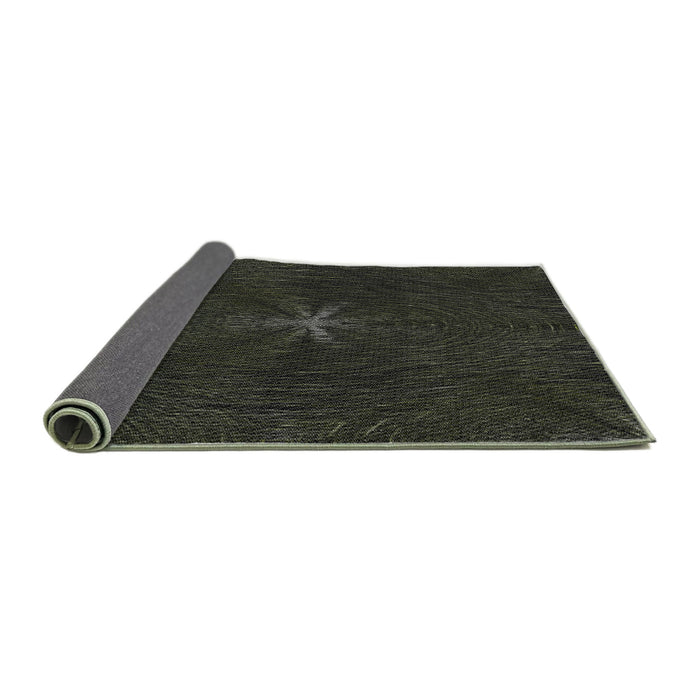 Thickness of Patterned Black Novelty Rug, pat2372