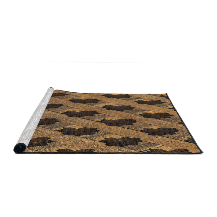 Serging Thickness of Machine Washable Transitional Night Red Rug, wshpat2375