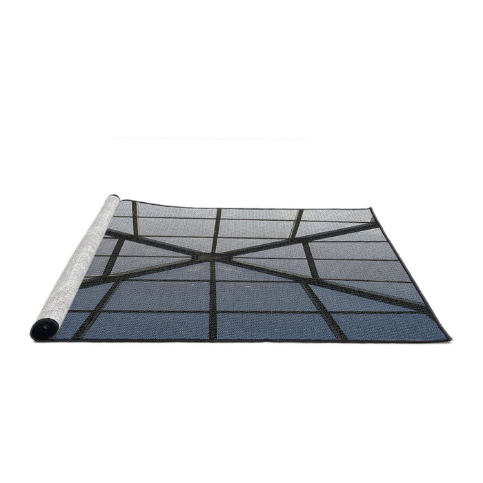 Serging Thickness of Machine Washable Transitional Metallic Silver Gray Rug, wshpat238