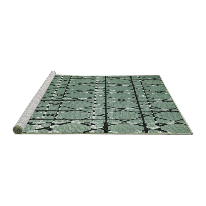 Serging Thickness of Machine Washable Transitional Medium Forest Green Rug, wshpat2381