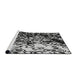 Serging Thickness of Machine Washable Transitional Light Gray Rug, wshpat2382