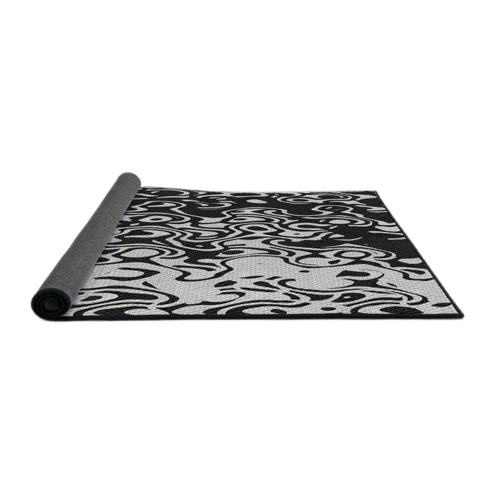 Thickness of Patterned Light Gray Novelty Rug, pat2382