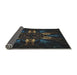 Thickness of Patterned Black Novelty Rug, pat2384