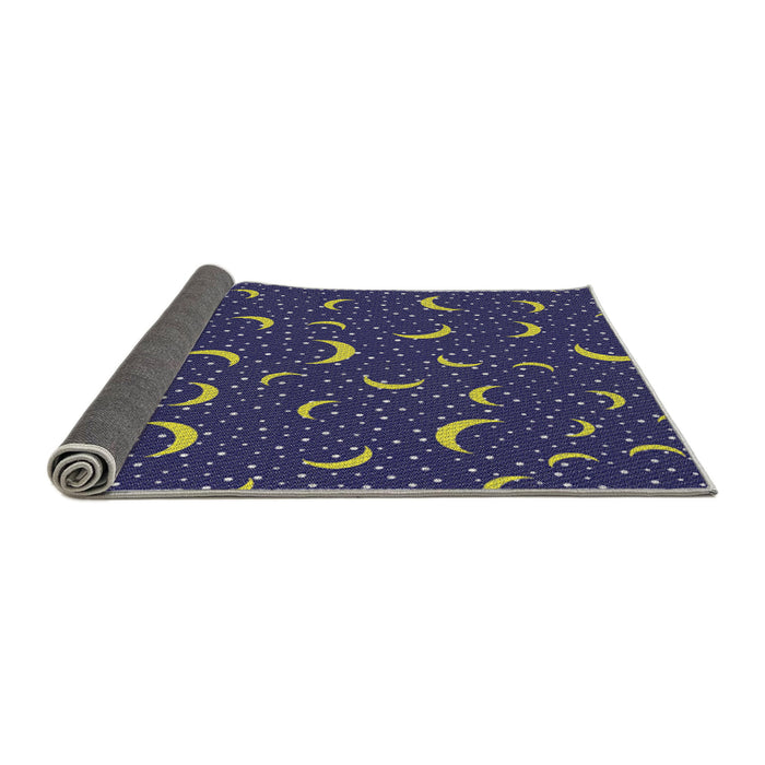Thickness of Patterned Slate Blue Grey Novelty Rug, pat2386