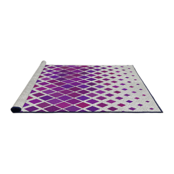 Serging Thickness of Machine Washable Transitional Dark Orchid Purple Rug, wshpat2388