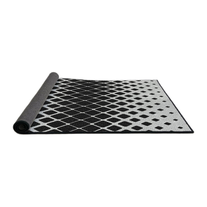 Thickness of Patterned Charcoal Black Novelty Rug, pat2390