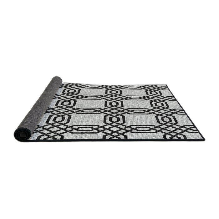 Thickness of Patterned Light Black Novelty Rug, pat2394