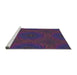 Serging Thickness of Machine Washable Transitional Dark Purple Rug, wshpat2396