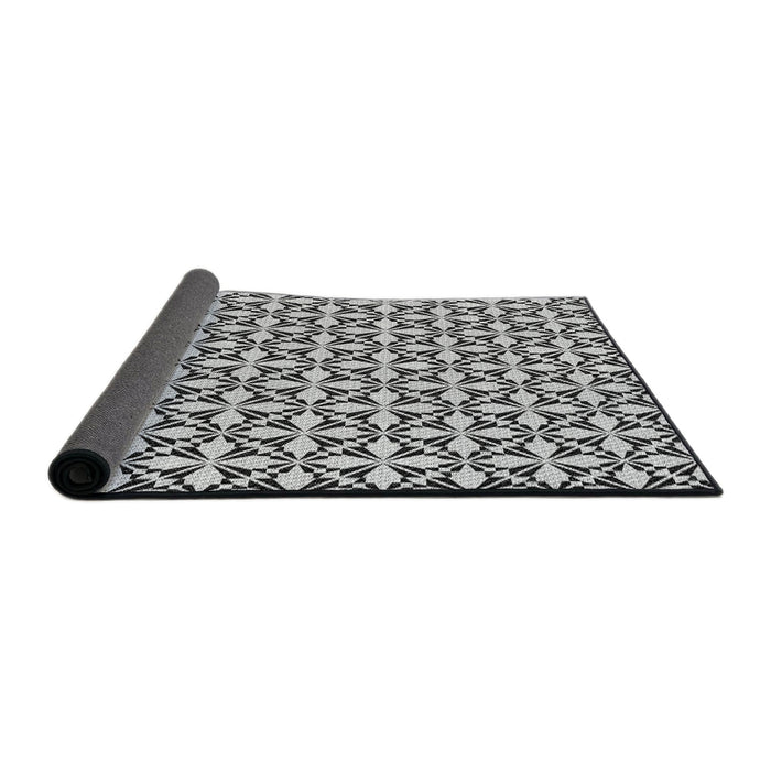 Thickness of Patterned Light Black Novelty Rug, pat2397