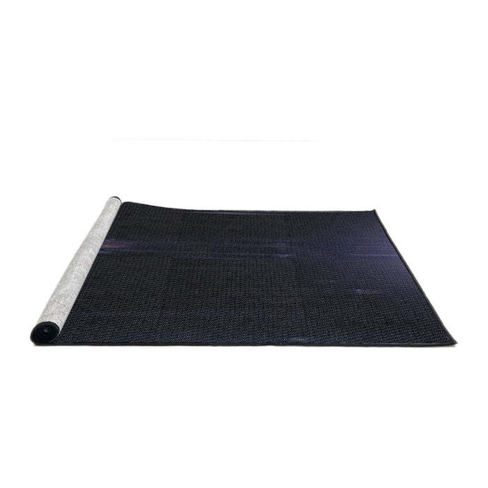 Serging Thickness of Machine Washable Transitional Black Rug, wshpat24